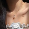 ست گردنبند و گوشواره نگین‌دار ظریف – استایل مینیمال و شیک