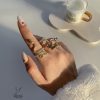 پک انگشتر زنانه با طرح مار و پروانه