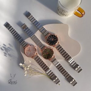 ساعت زنانه صفحه گرد استیل با طراحی مینیمال و بند فلزی
