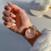 ساعت زنانه صفحه گرد استیل با طراحی مینیمال و بند فلزی