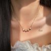گردنبند مگنتی قلب نگین‌دار سه‌حالته – استیل رنگ ثابت